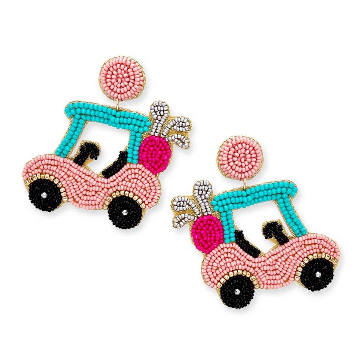 Viv&Lou - Wholesale Dangle Earrings - This is How I Roll Golf Cart Earrings