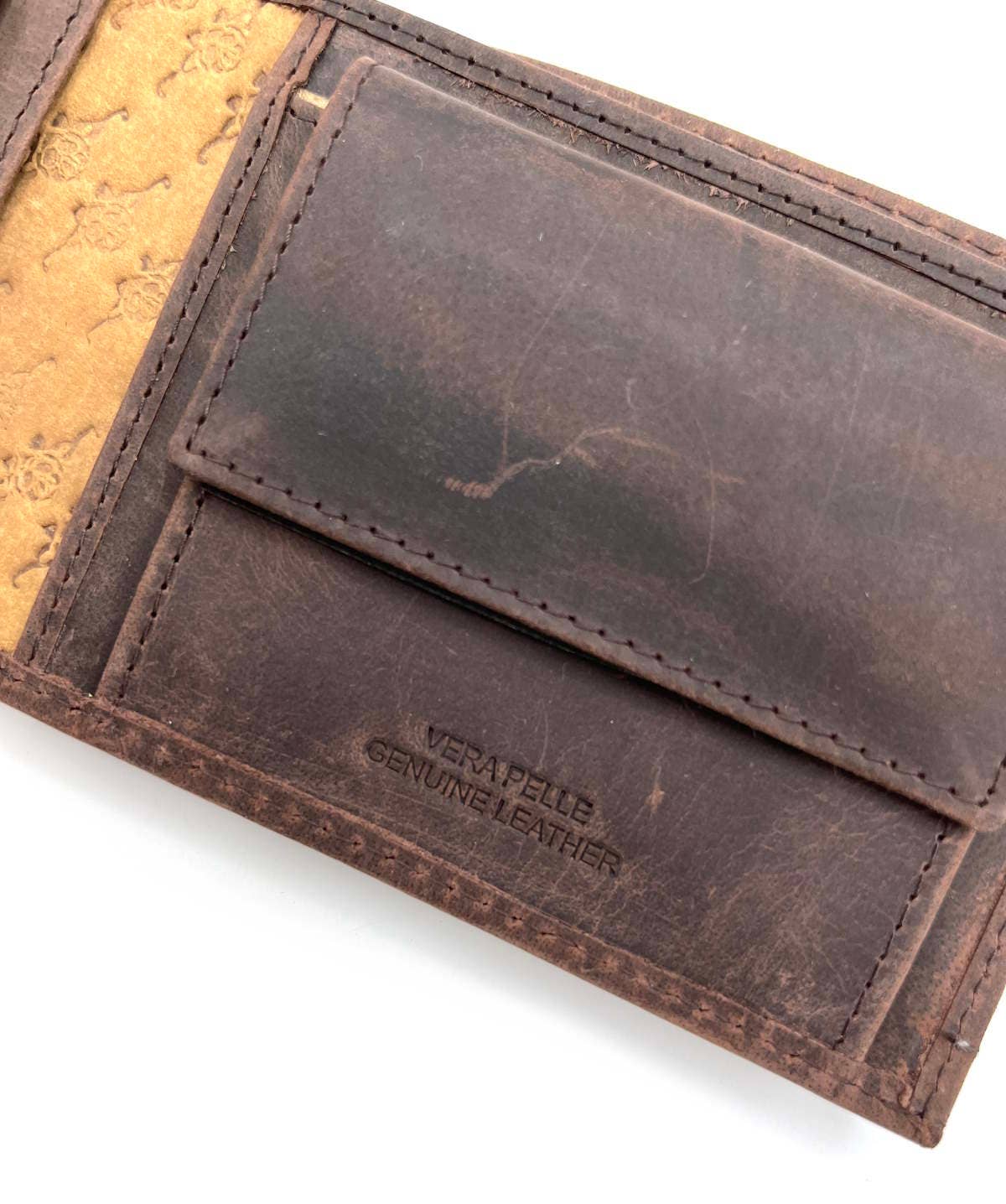 Suie Valentini srl – Engroshandel Tegnebog – til mænd – Ægte læder tegnebog, vintage effekt, kunst. HU-411237