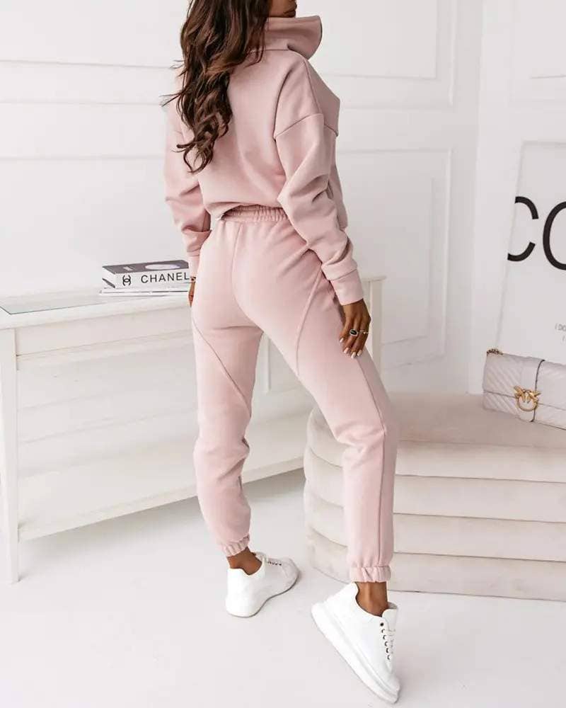 Queen Fashion - Wholesale Top & Skirt Set - Women's - Chic Half-Zip Lounge Set for Everyday Boutique Styling
5