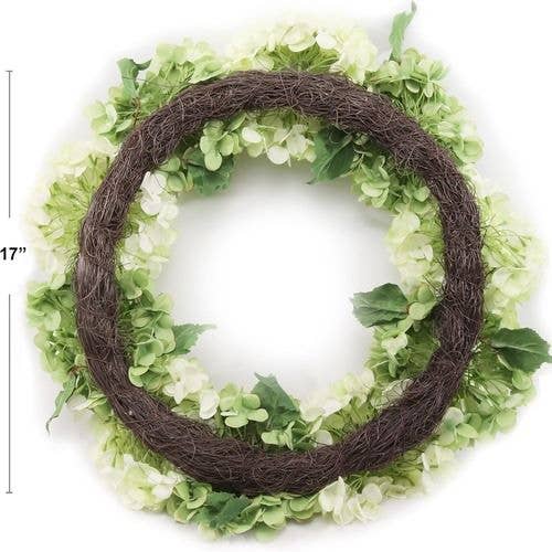 Larksilk - Wholesale Wreath - 2PC 24" Magenta Green Hydrangea Wreath2