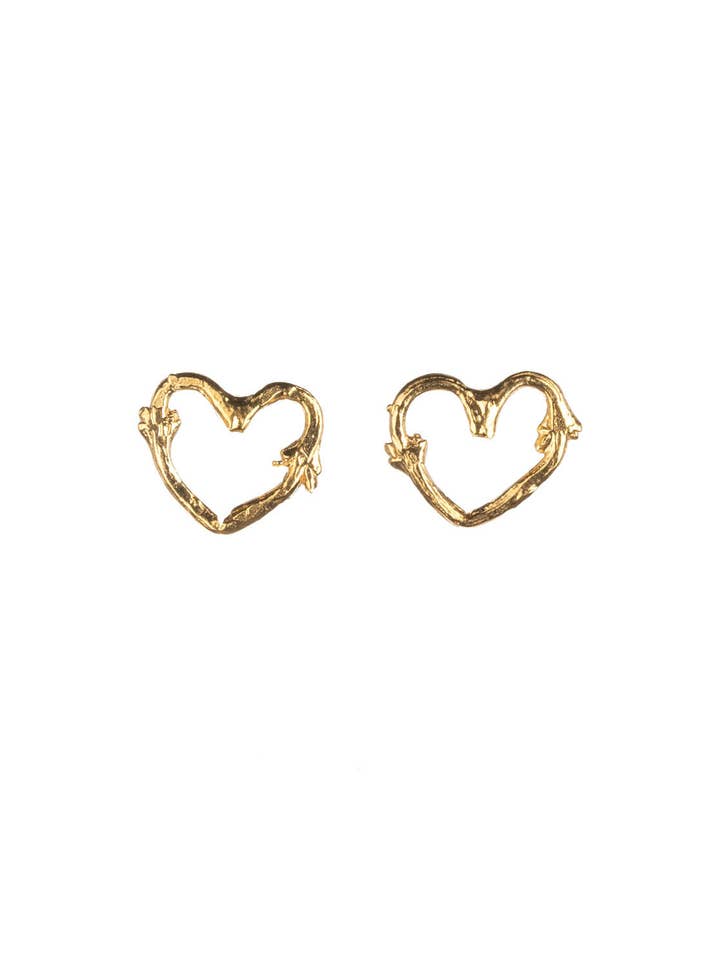 Mini Heart Twig Stud Earrings for wholesale by Amanda Coleman Jewelry