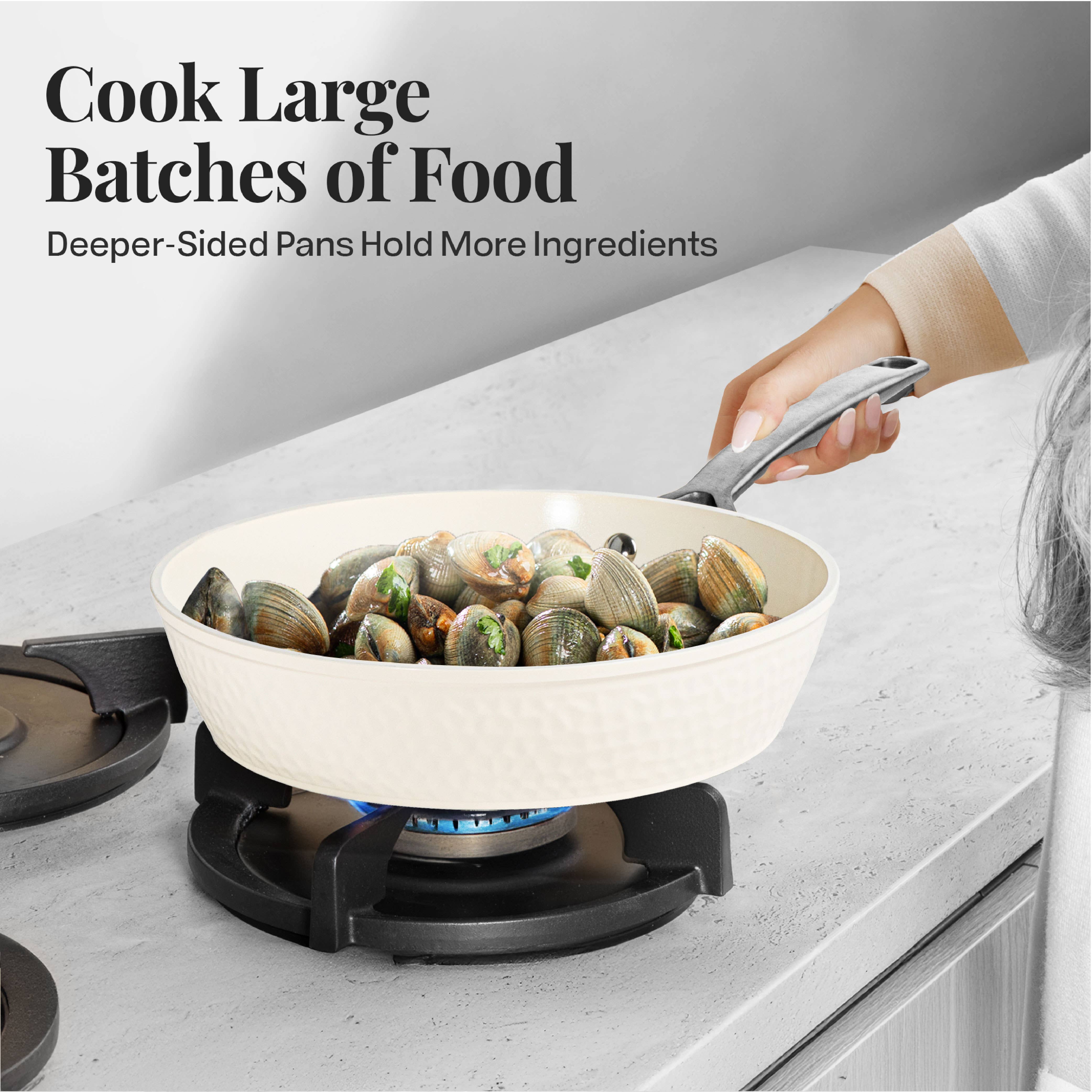 Gotham Steel/Granitestone - Vente Batteries de cuisine - Ensemble de 13 pièces Gotham Steel Pro Forged Hammered en crème1