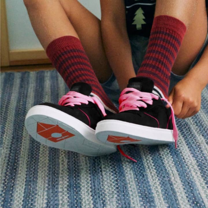 Black Mika Youth Girls Lace-Up Shoe for wholesale on Faire1