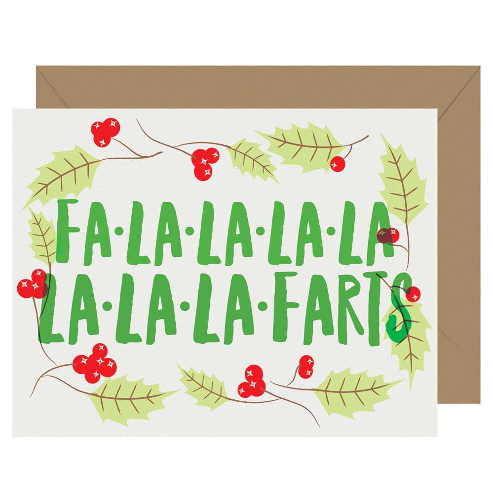 Letterpress Jess - Wholesale Christmas Card - Holiday Fa La La La Letterpress Card0