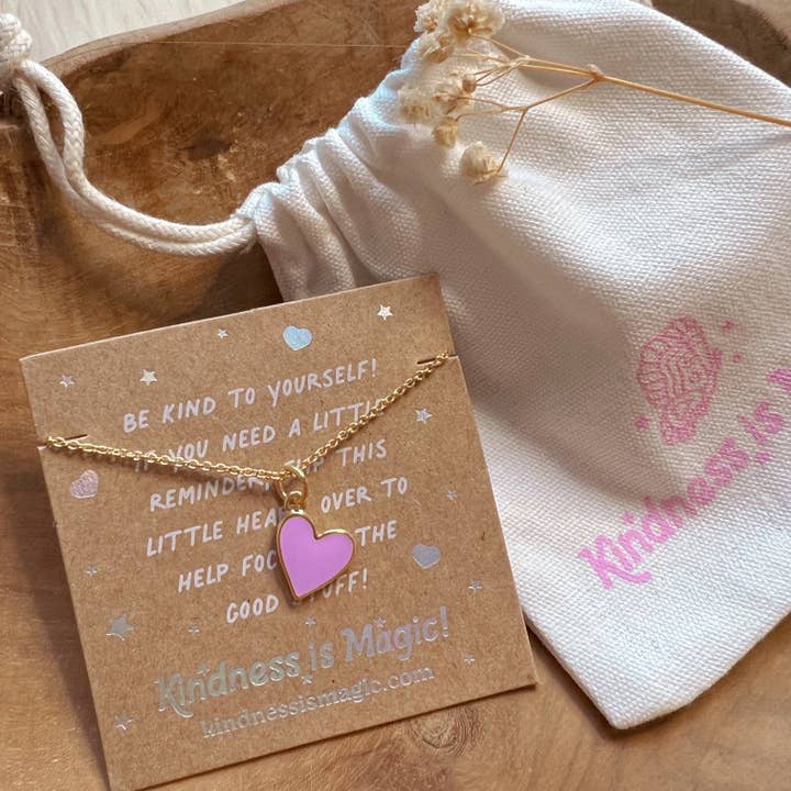 Kindness is Magic - Wholesale Halskettinghanger - Tiny Heart ketting met bevestigingen, alle kleuren14