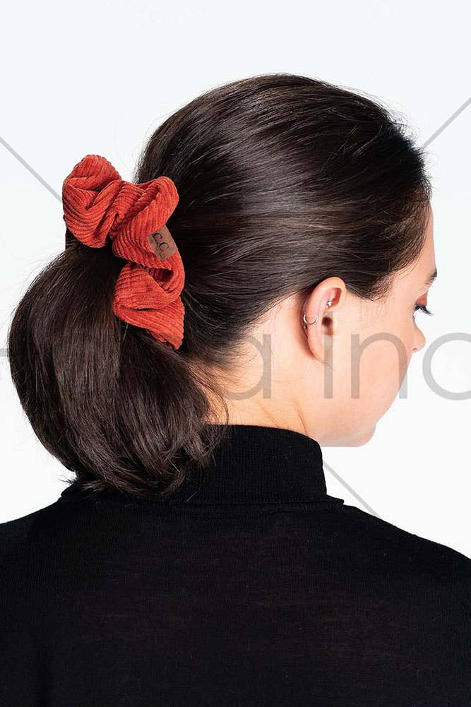 Hana - Wholesale Scrunchie - Women's - C.C Corduroy Solid Color Soft Scrunchies15