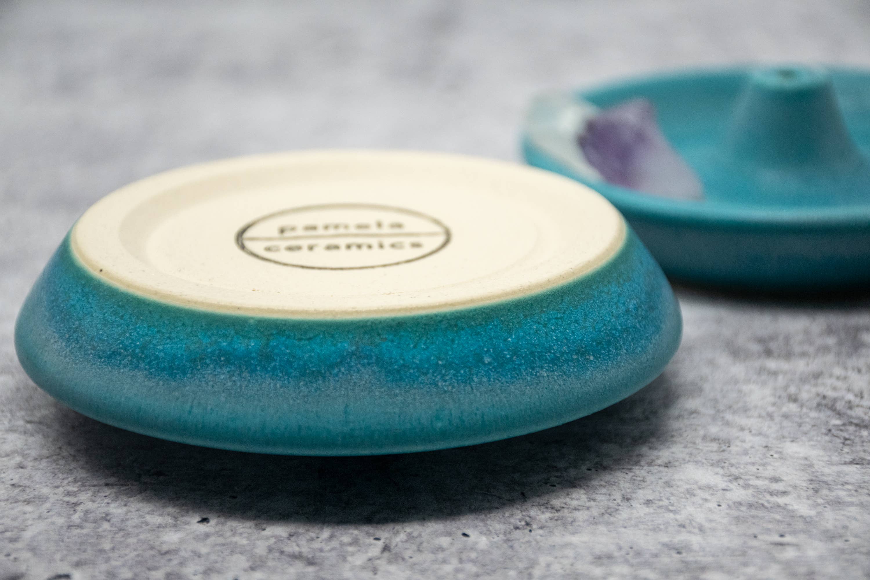Pamela Ceramics - Wholesale Incense Holder - Incense Holder in Turquoise Crystal Glaze2