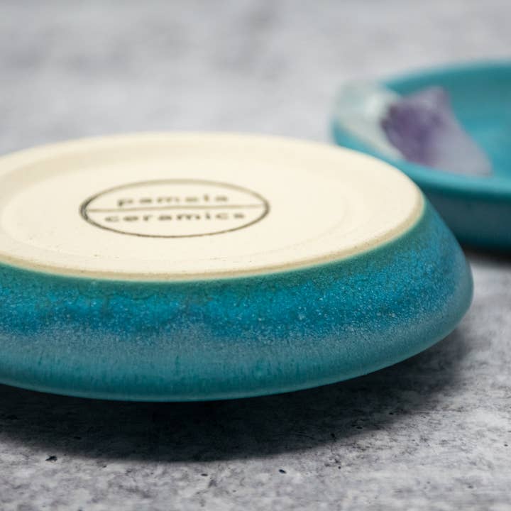 Pamela Ceramics - Wholesale Incense Holder - Incense Holder in Turquoise Crystal Glaze2