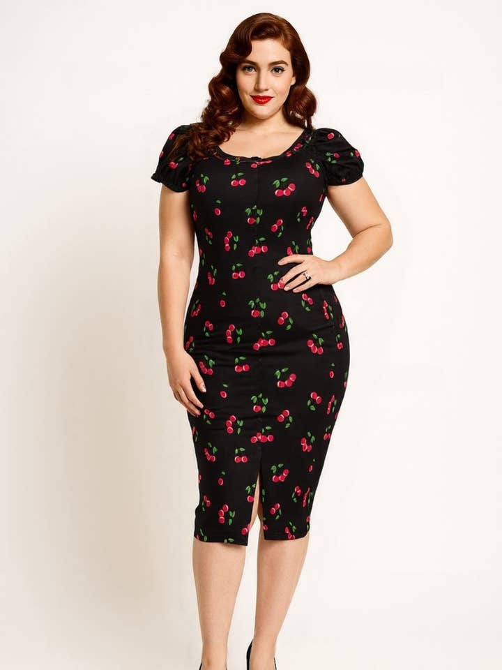 Robe Crayon Cerises Années 50 Daphne pour la vente par Lindy Bop / Econotrom S.L.