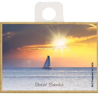 SJT Enterprises, Inc. - Wholesale Magnet - Boat At Sunset Sea Life'S Beauty Series Of Wood Fridge Magnets That Measures 2.5" X 3.5" X 1/8" Thick. Can Be Name Dropped When You Order 6+ Pcs - Email Exactly What You Want The Name Drop To Be At Sales@Sjtent.Com