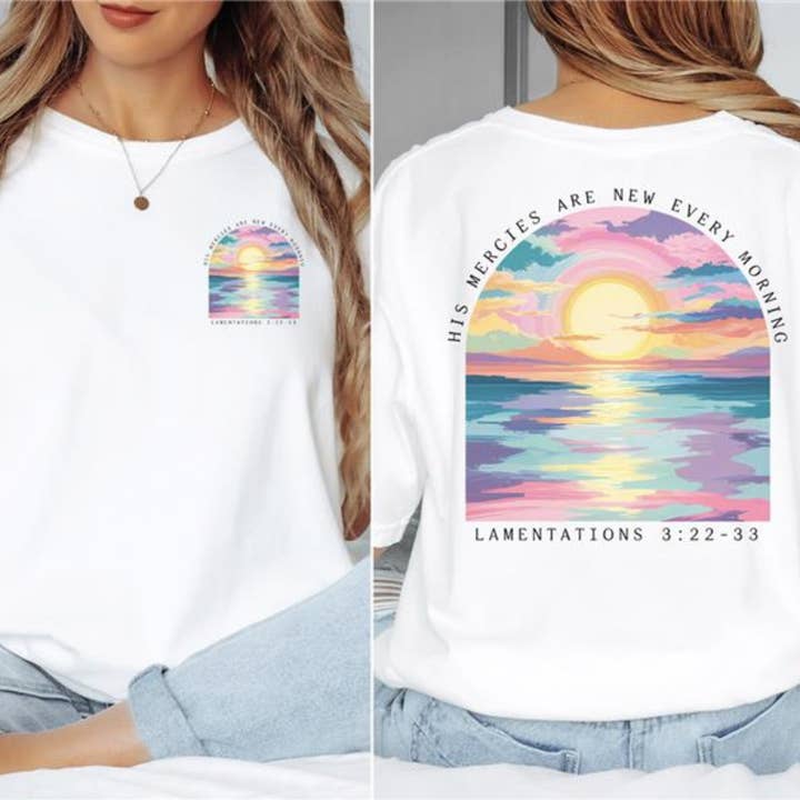 T-shirt Comfort Colors Ses Miséricordes Se Renouvellent Chaque Matin pour la vente par MELODY FAYE