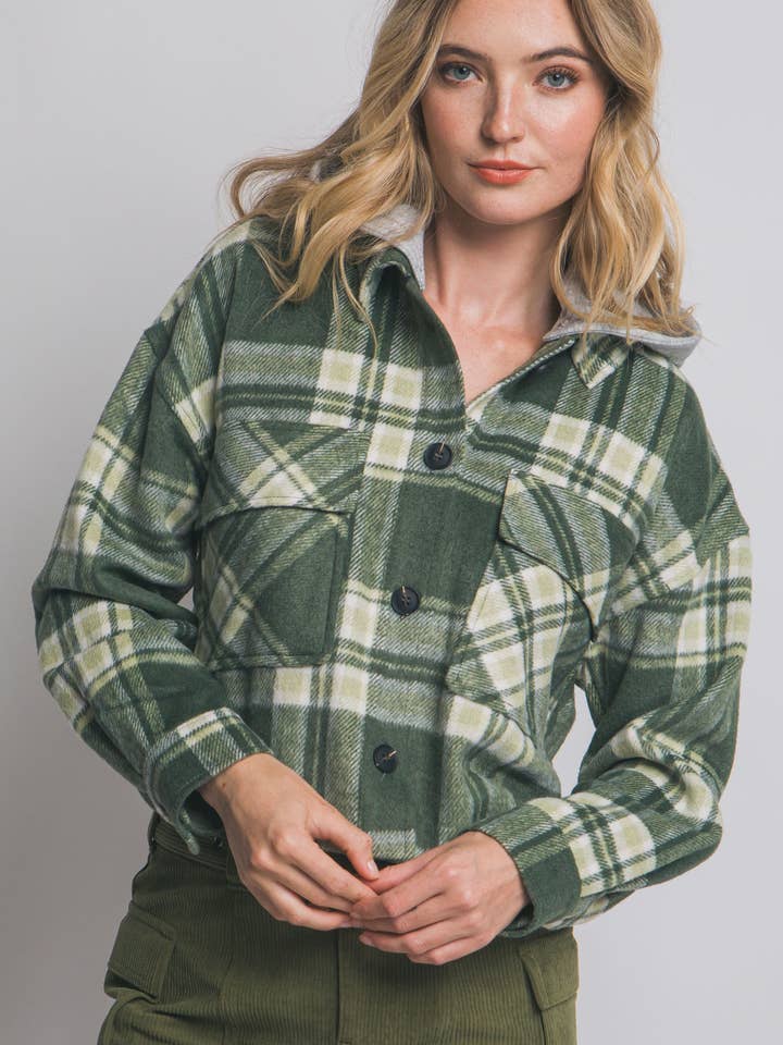 PL8769 - RUTIG SKJORTJACKA för wholesale av Peace Love Line