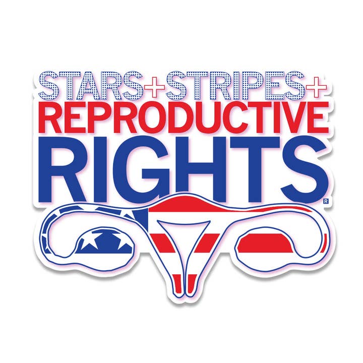 Stjerner, striber og reproduktive rettigheder die-cut klistermærke for engroshandel hos RAYGUN