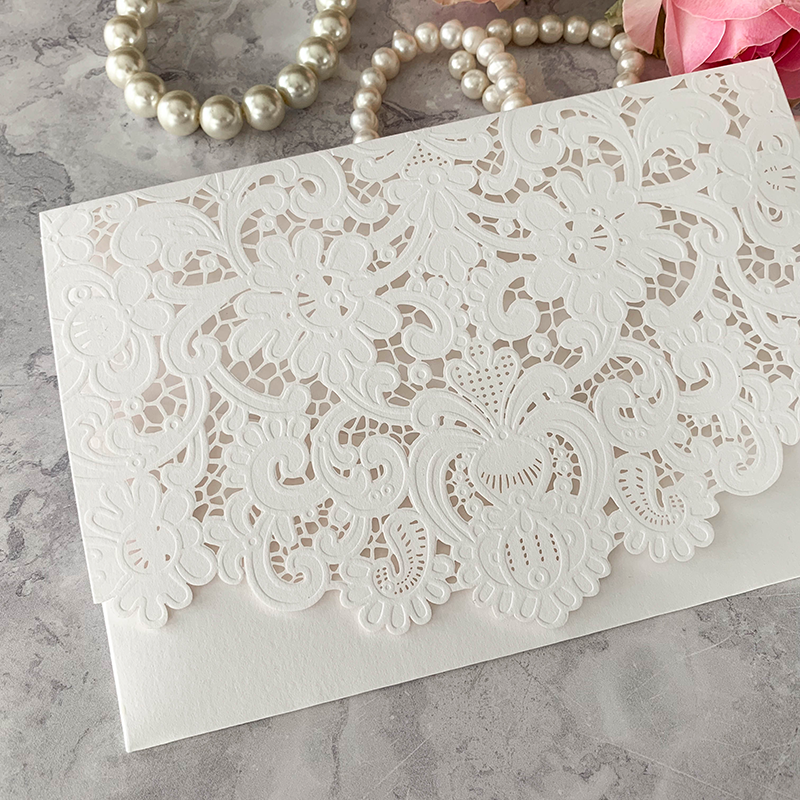 Imaginediy - Wholesale Invitations - Parisienne Wedding Invitation -  Matt Off White1