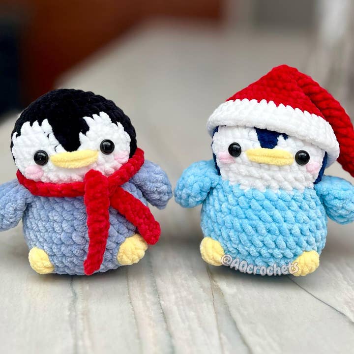 Crochet Santa Penguin, Amigurumi Penguin, Handmade Animal for wholesale by TOMOPOD LLC