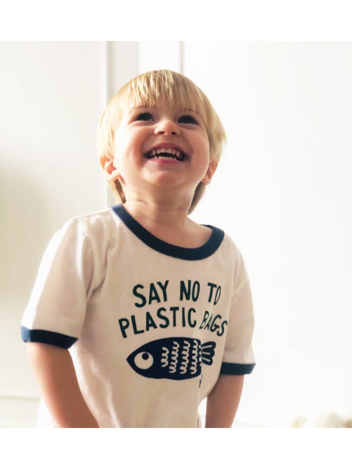 French Poésie – wholesale T-shirt med screentryck – Barn – Säg nej till plastpåsar T-shirt