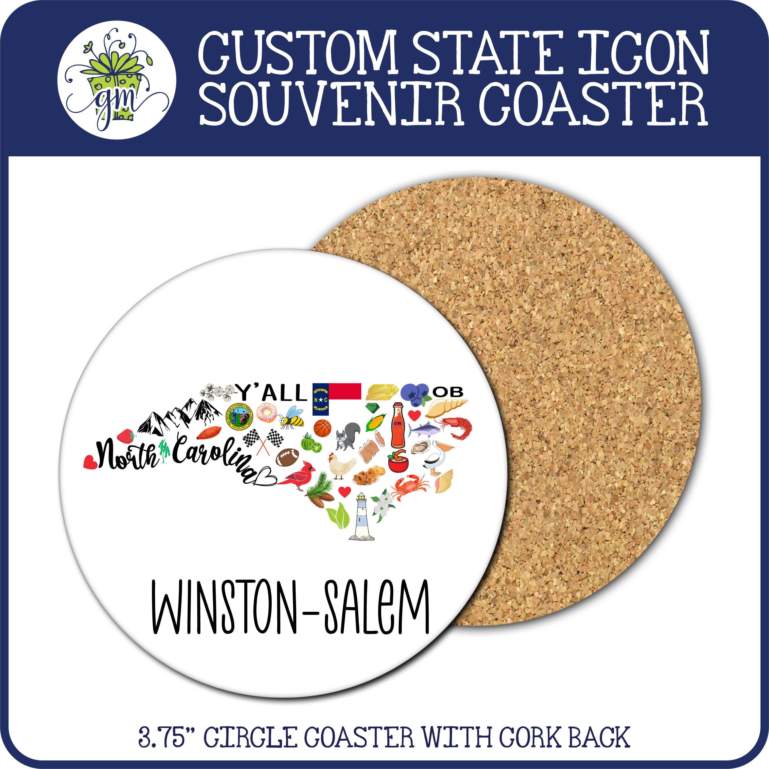 Giftable Memories - Wholesale Coasters - CUSTOM State Icons & Town Souvenir Gift Coaster1