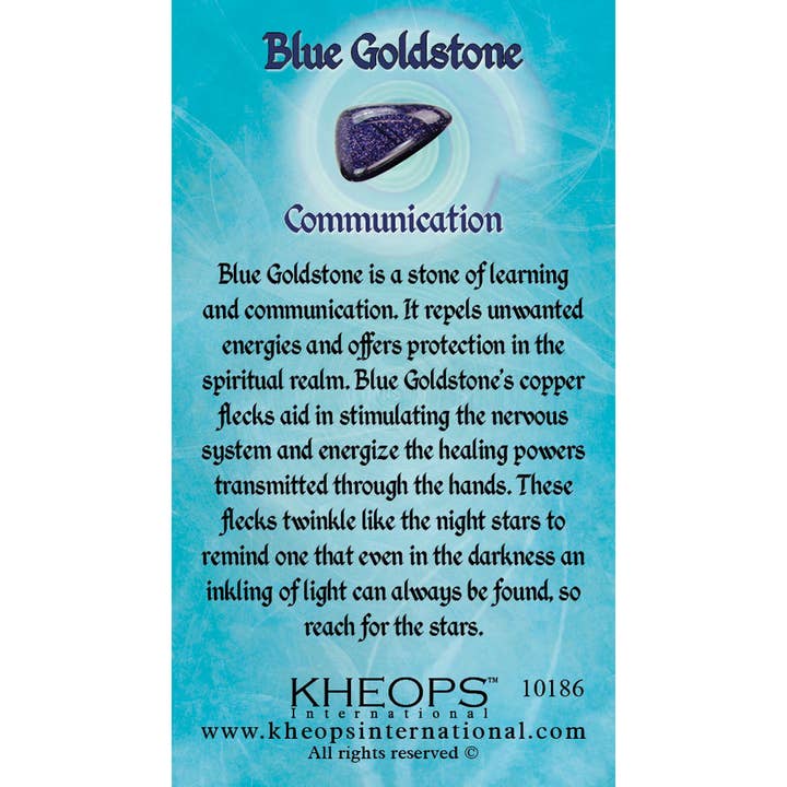 Gemstone Properties Info Card Blue Goldstone (Each) for wholesale by Kheops International