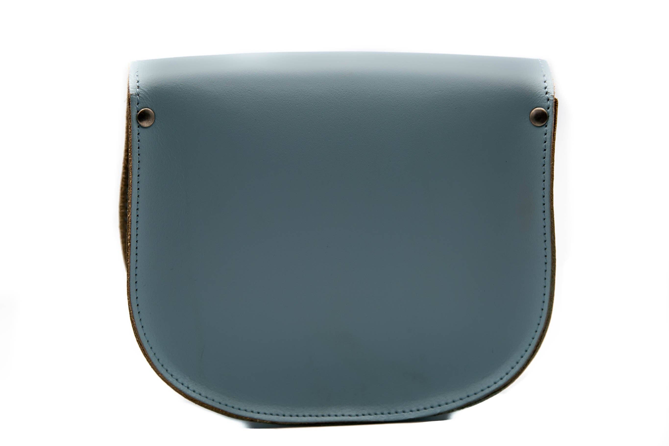 Baby Blue Leather Saddle Crossbody Bag - Zarah for wholesale on Faire4