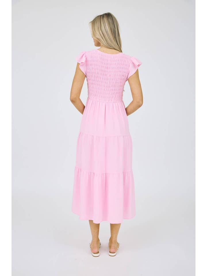 MINE - Wholesale Dress - Women's - FLUTTER SLEEVE MAXI DRESS15