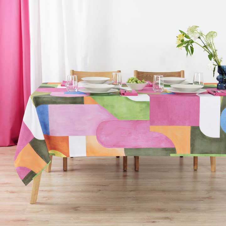 Stain-resistant resin-coated tablecloth 100% cotton Dundee for wholesale by SG HOGAR
