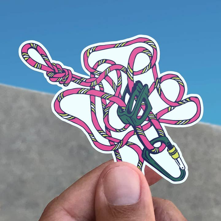 Rock Climbing Rope Vinyl Sticker for wholesale by Flow State Supply Co.