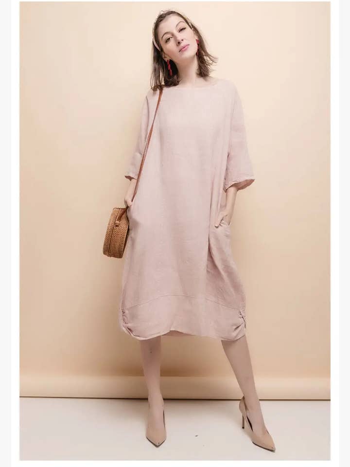Dress 29135 100% Linen for wholesale by la maison des fibres naturelles
