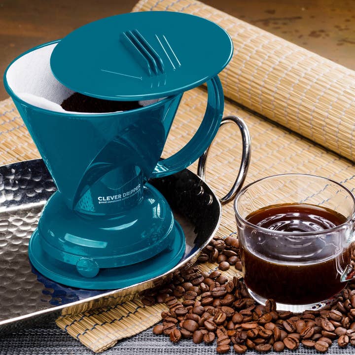Sable Brew - Wholesale Pour Over & Dripper - Clever Coffee Dripper and Filters, Large 18 oz (Peacock Blue2