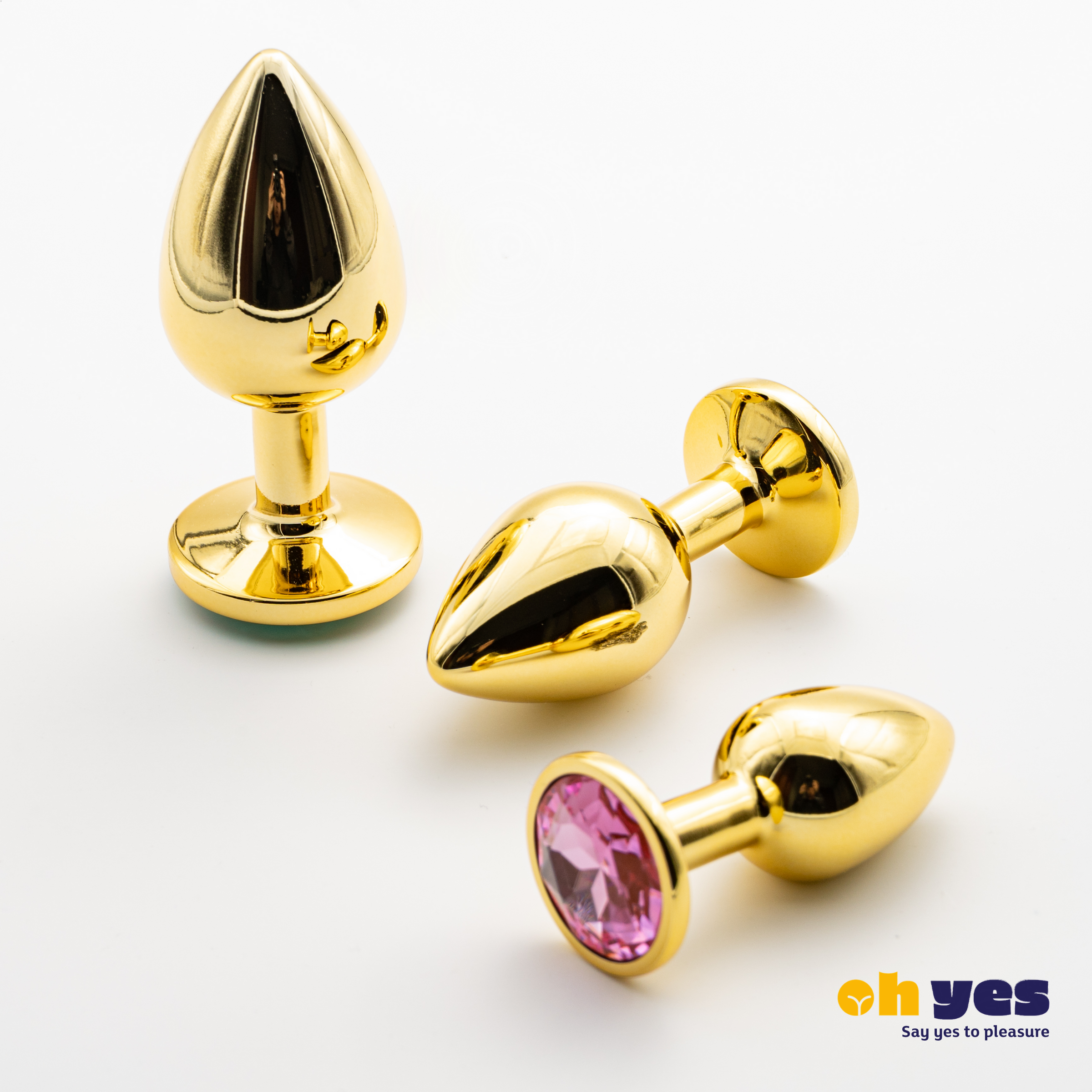 ohyes - Vente Sex toys - Ensemble de plug anal en métal doré18