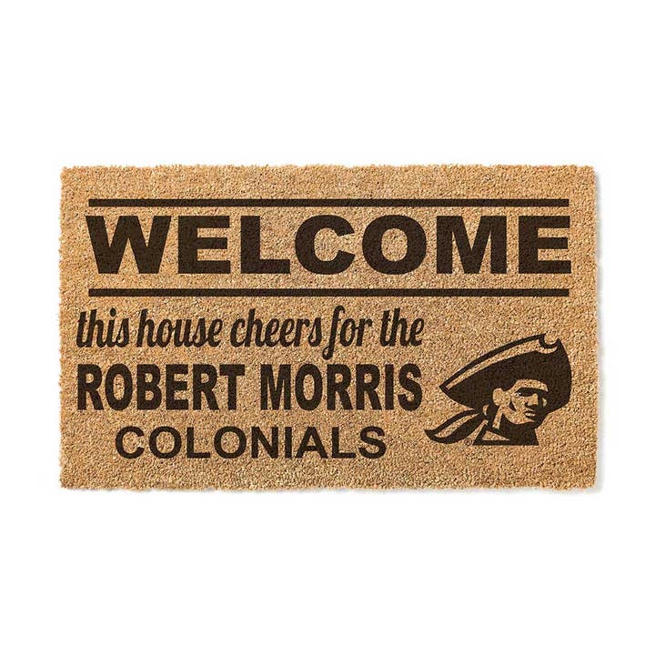 Coir Doormat Welcome Robert Morris Univ Colonials for wholesale by KH Sports Fan