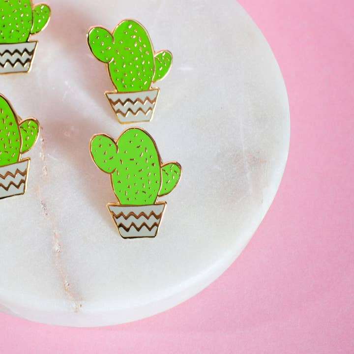 Cactus Pot Enamel Pin for wholesale by Finest Imaginary