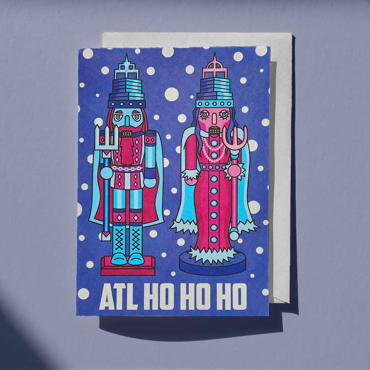 ATL Ho Ho Ho Feiertagskarte für den Großhandel von Brianna Gardocki Art