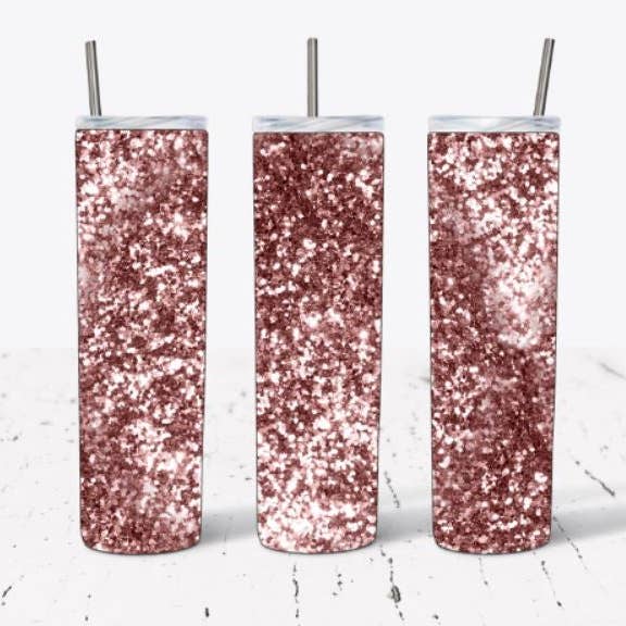 Gobelet à paillettes en or rose pour la vente par BS Crafty Customs