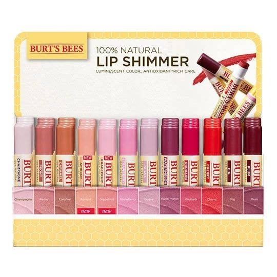 Lip Shimmer Display 96 (0.09 oz.) Tubes for wholesale by Burt's Bees