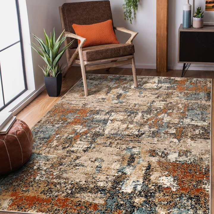 Tapis abstrait Allure Clovis Orange pour la vente par Amer Rugs