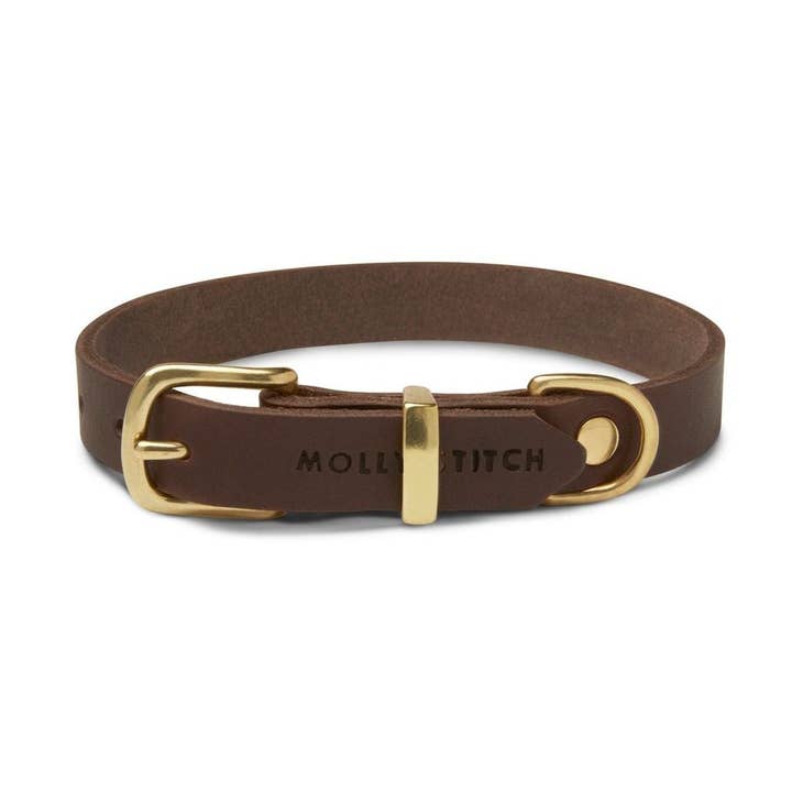 Molly and Stitch - Wholesale Pet Collar - Dog - Butter Leather Dog Collar - Classic Brown0