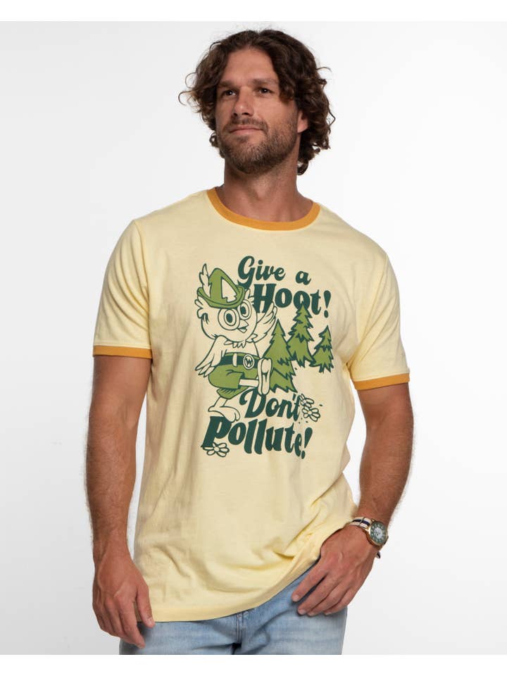 The Landmark Project - Wholesale Screen Printed T-Shirt - Unisex - Woodsy Owl Retro Unisex Short Sleeve Ringer Tee2