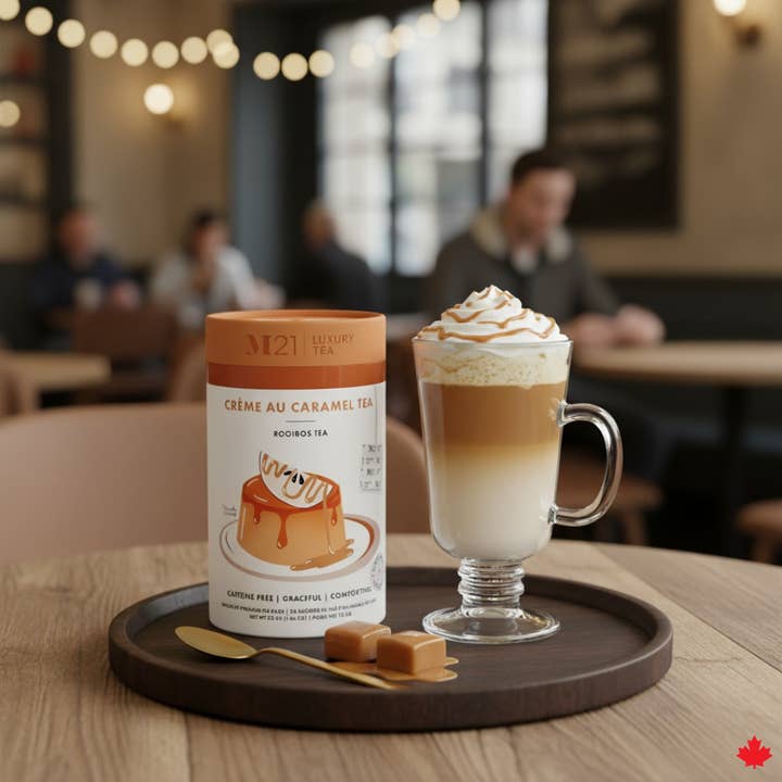 Tega Organic Tea - Wholesale Food gift basket - Crème Au Caramel Luxury Herbal Tea | Canada | 24 Tea Bags 1