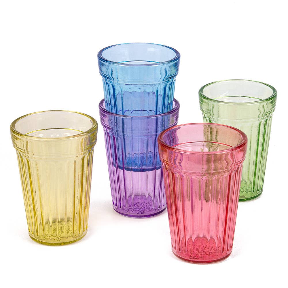 STP - Wholesale Drinking Glass/Cup - Lilac Stackable Faceted Glasses for Drinks - Set of 45