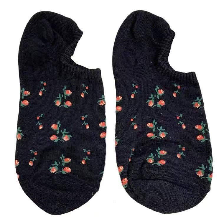 Sweetkama - Vente Chaussettes – femme - Chaussettes Bateau Tricotées à Petites Fleurs pour Femmes SKAS500227