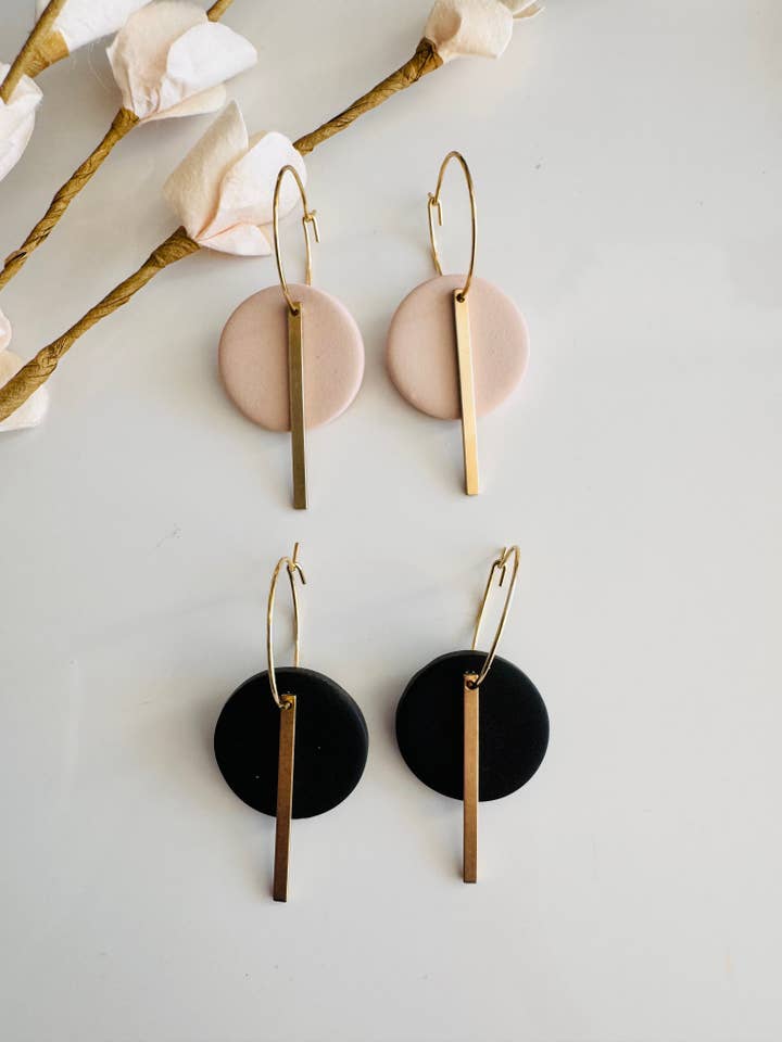 Clay dangle earrings for wholesale by BuidesignCo