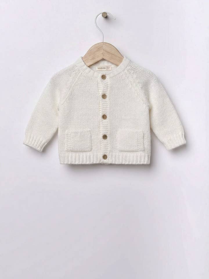 Cardigan knitted in merino wool | SNOWFLAKE for wholesale by Wedoble: sustainable children's fashion