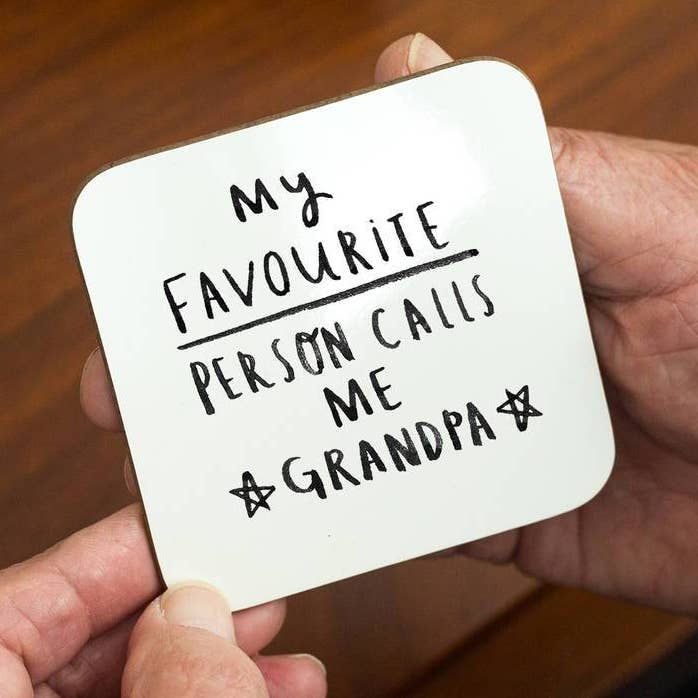 'My Favourite People Call Me Grandpa' Coaster for wholesale by Ellie Ellie LTD