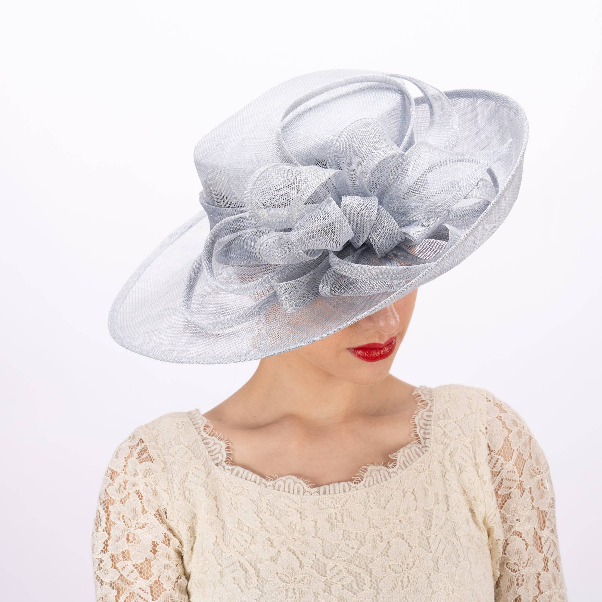 KaKyCo – wholesale Straw hat – women's – Wide Upswept Sinamay Dress Formal Hat | 1190451