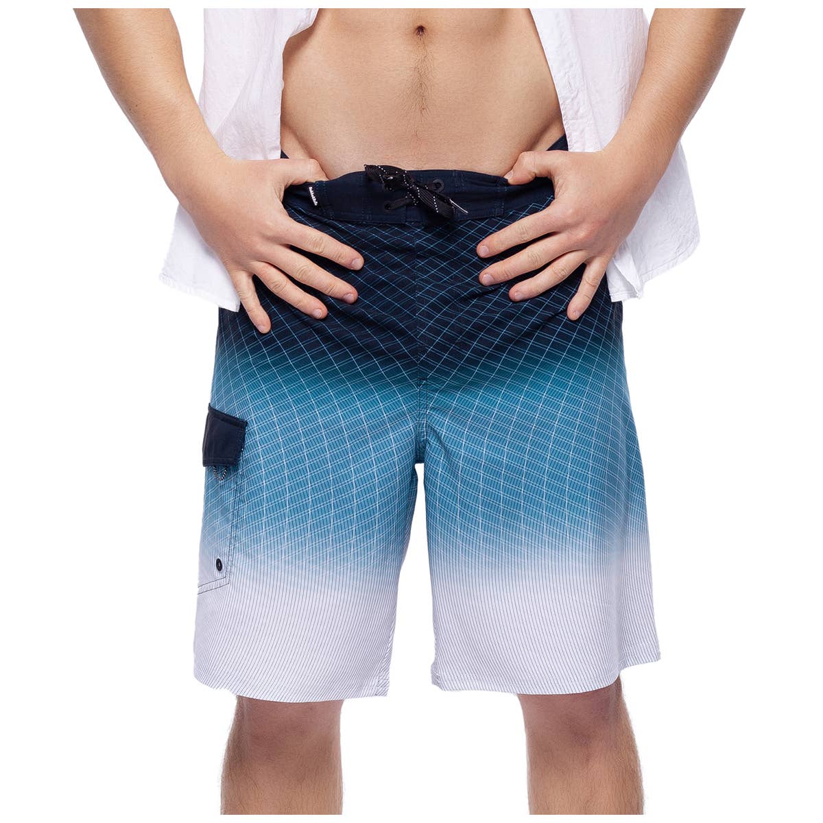 Rokka & Rolla - Wholesale Swim Shorts - Men's - Men's 9" Half Elastic Waist Board Swim Shorts Swimwear5