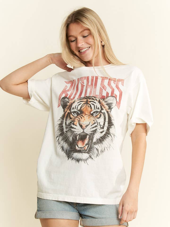 RUTHLESS TIGER GRAPHIC TOP for wholesale by Cotton Muse