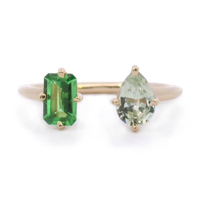 Anillo Tuesday - Tsavorita y Granate Menta para venta al por mayor de Olivve