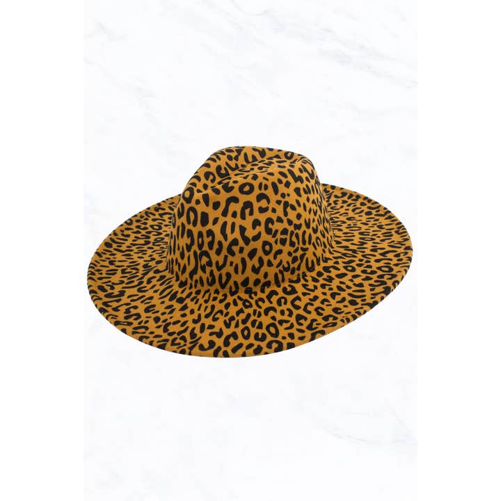 Suzie Q USA - Wholesale Fedora - Women's - Big Brim Peach Heart Top Leopard Jazz Fedora Hat2