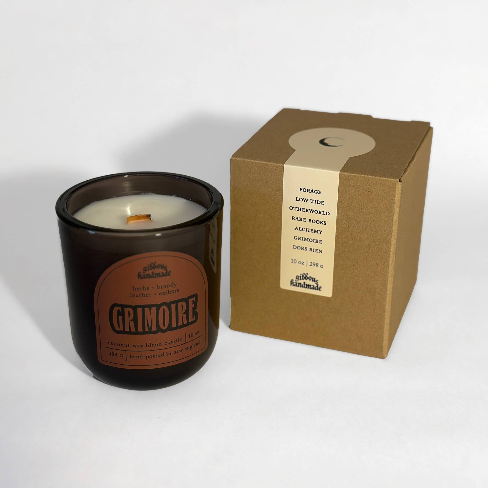 Gibbous Handmade - Wholesale Jar/Filled Candle - GRIMOIRE Candle | Herbs, Brandy, Leather, Saffron + Tobacco2