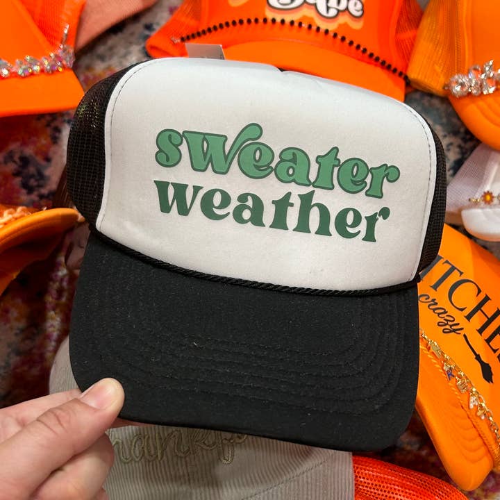 Sweater Weather Trucker | Fall Caps | Trending Hats for wholesale by Vibes Hat Company